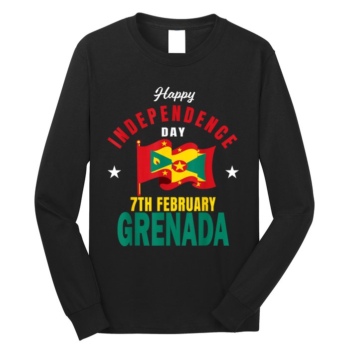 Grenada Independence Day Grenadian Grenada Flag Heart Long Sleeve Shirt