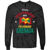 Grenada Independence Day Grenadian Grenada Flag Heart Tie-Dye Long Sleeve Shirt