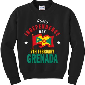 Grenada Independence Day Grenadian Grenada Flag Heart Kids Sweatshirt