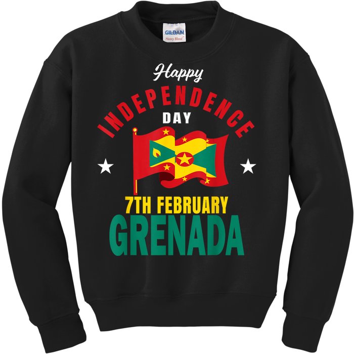 Grenada Independence Day Grenadian Grenada Flag Heart Kids Sweatshirt