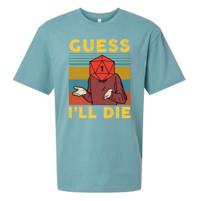 Guess I'll Die D20 Vintage Funny Dnd Sueded Cloud Jersey T-Shirt