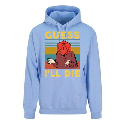 Guess I'll Die D20 Vintage Funny Dnd Unisex Surf Hoodie