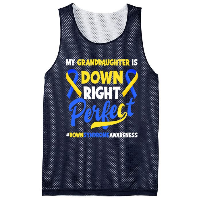 Granddaughter Is Down Right Perfect Down Syndrome Awareness Mesh Reversible Basketball Jersey Tank