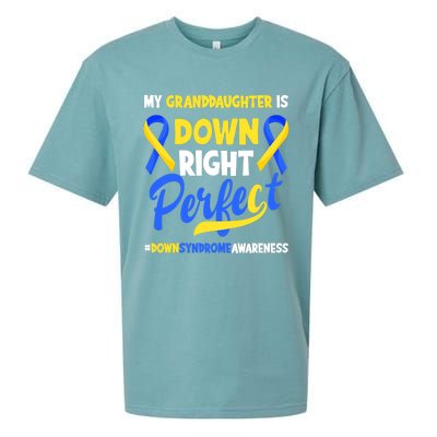 Granddaughter Is Down Right Perfect Down Syndrome Awareness Sueded Cloud Jersey T-Shirt