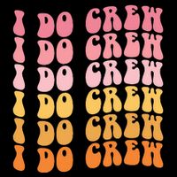 Groovy I Do Crew Bride Squad Wedding Bachelorette Party Flatbill Hat