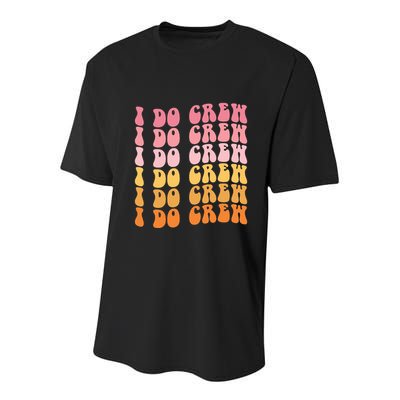 Groovy I Do Crew Bride Squad Wedding Bachelorette Party Youth Performance Sprint T-Shirt
