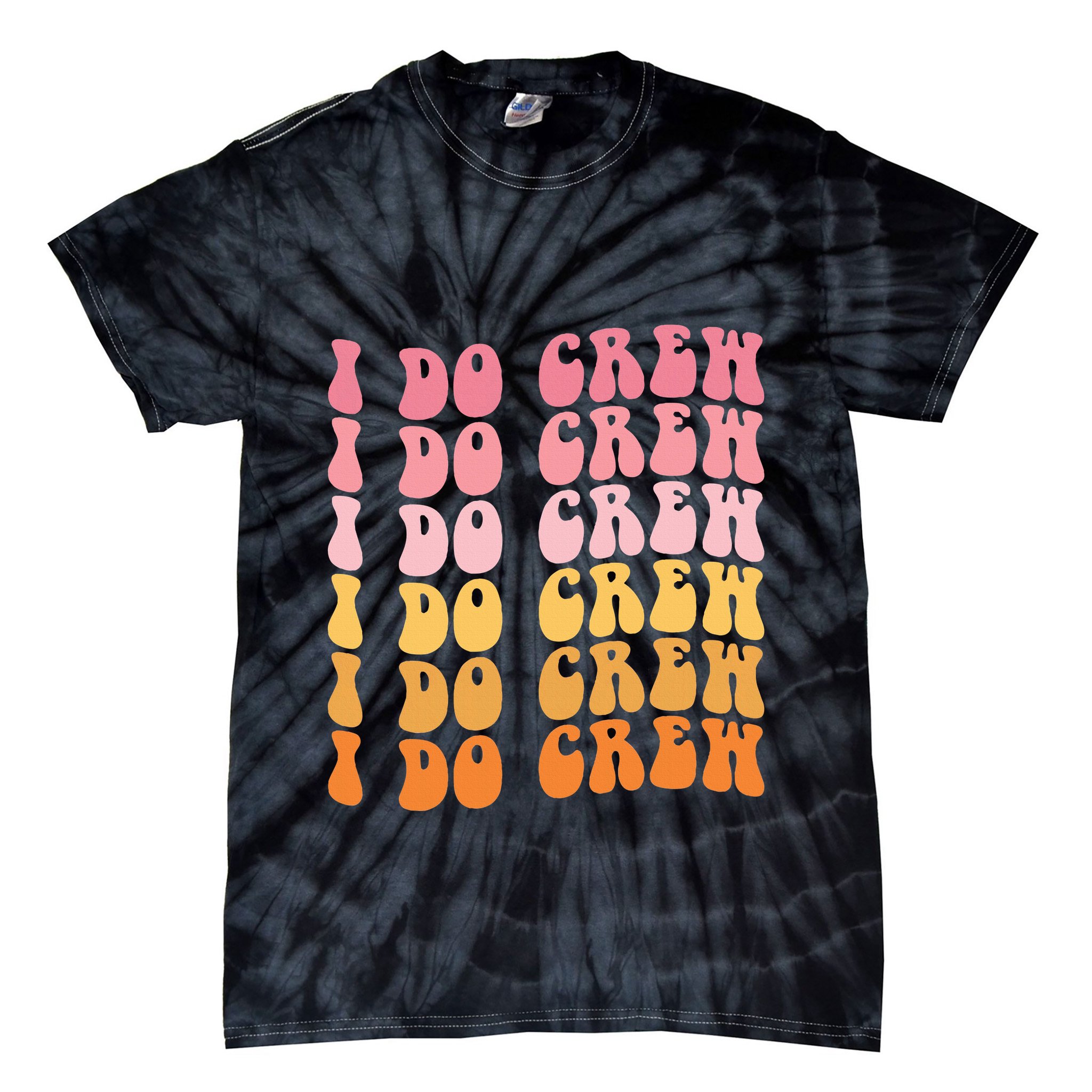 Groovy I Do Crew Bride Squad Wedding Bachelorette Party Tie-Dye T-Shirt