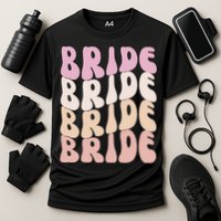 Groovy I Do Crew Retro Bachelorette Party Bride Bridesmaids Cooling Performance Crew T-Shirt