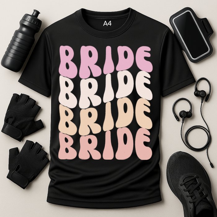 Groovy I Do Crew Retro Bachelorette Party Bride Bridesmaids Cooling Performance Crew T-Shirt