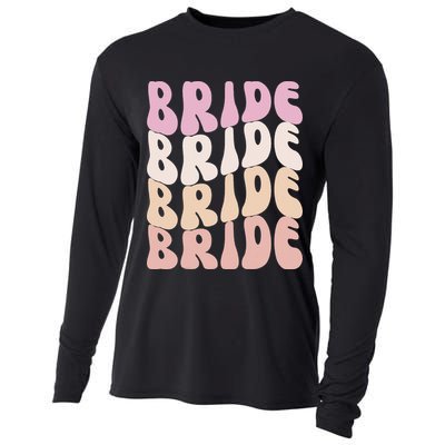 Groovy I Do Crew Retro Bachelorette Party Bride Bridesmaids Cooling Performance Long Sleeve Crew