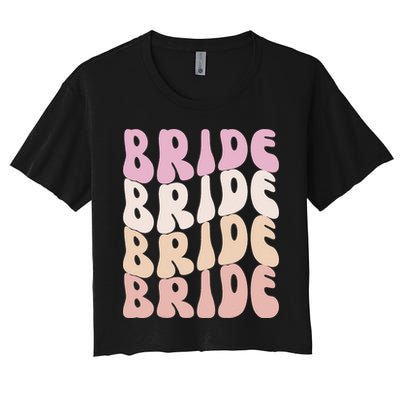 Groovy I Do Crew Retro Bachelorette Party Bride Bridesmaids Crop Top