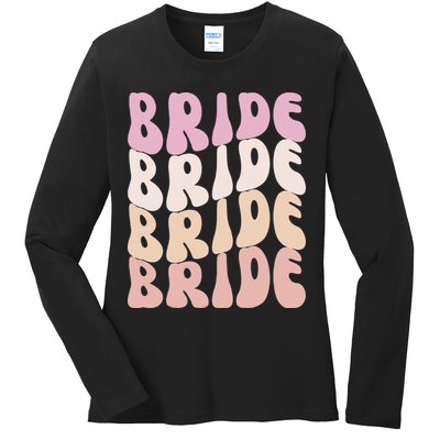 Groovy I Do Crew Retro Bachelorette Party Bride Bridesmaids Ladies Long Sleeve Shirt