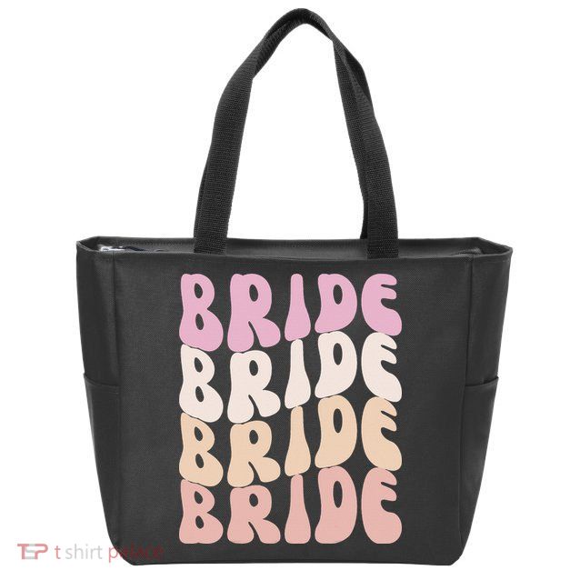 Groovy I Do Crew Retro Bachelorette Party Bride Bridesmaids Zip Tote Bag