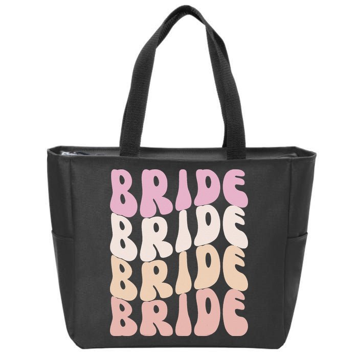 Groovy I Do Crew Retro Bachelorette Party Bride Bridesmaids Zip Tote Bag