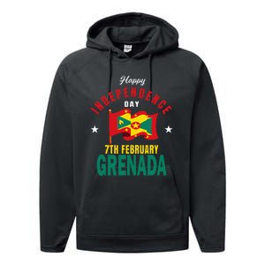 Grenada Independence Day Grenadian Grenada Flag Heart Performance Fleece Hoodie