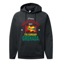 Grenada Independence Day Grenadian Grenada Flag Heart Performance Fleece Hoodie