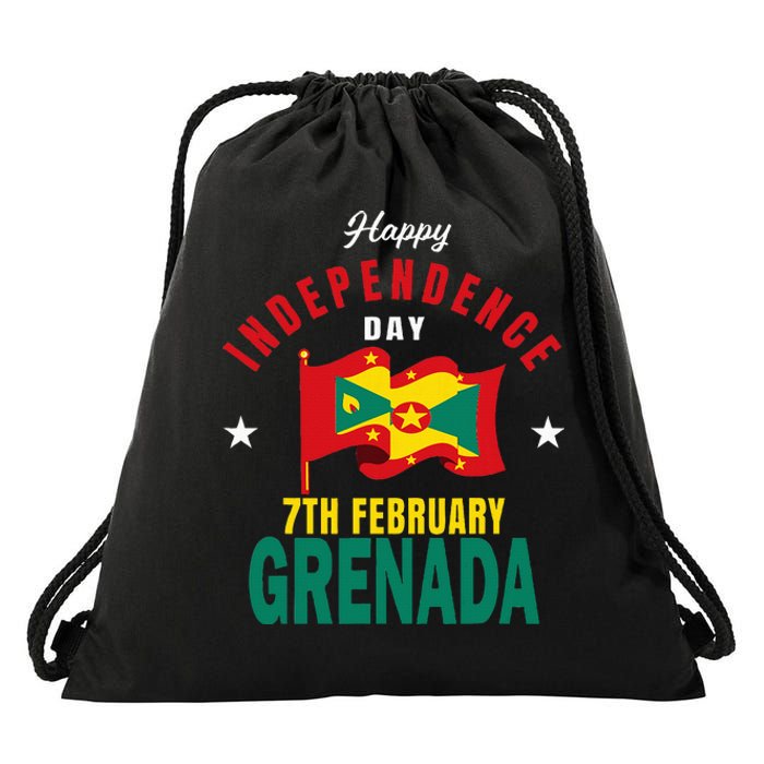 Grenada Independence Day Grenadian Grenada Flag Heart Drawstring Bag