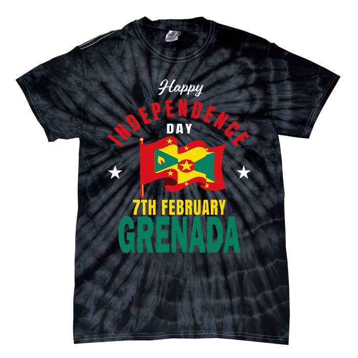 Grenada Independence Day Grenadian Grenada Flag Heart Tie-Dye T-Shirt