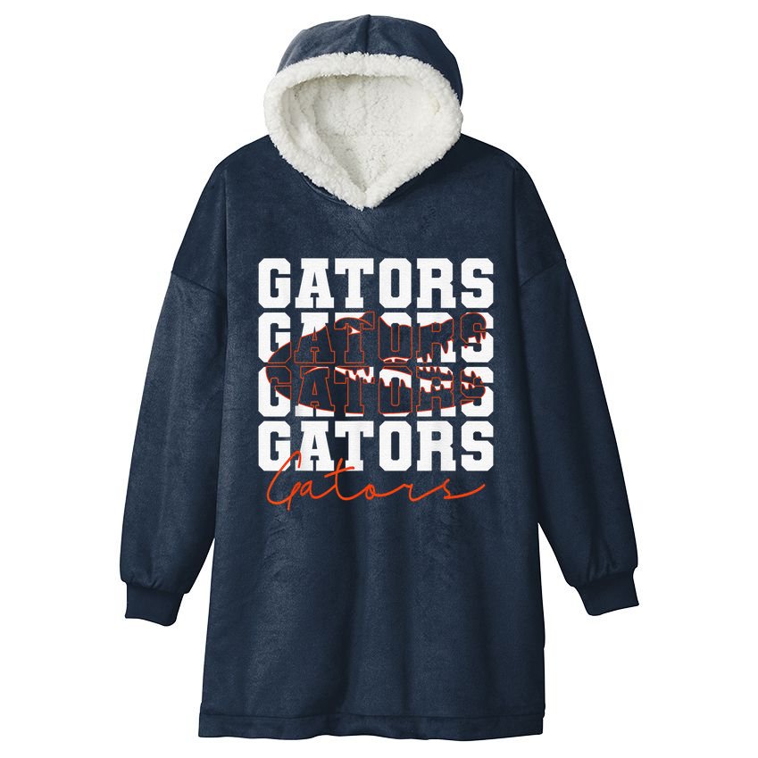 Gators Inspirational Design Female Male Hooded Wearable Blanket