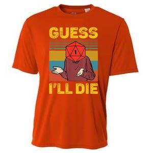 Guess I'll Die DnD Tabletop D20 Dice Head Funny Nerdy Gamer Cooling Performance Crew T-Shirt