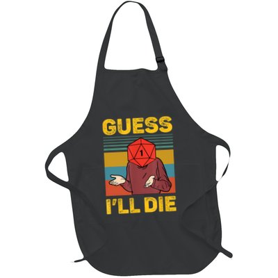 Guess I'll Die DnD Tabletop D20 Dice Head Funny Nerdy Gamer Apron