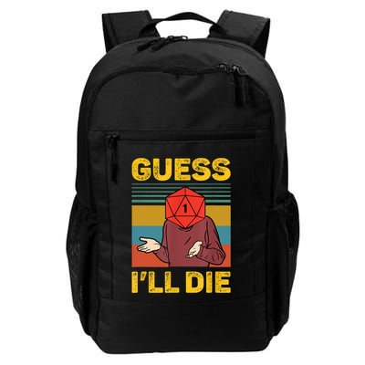 Guess I'll Die DnD Tabletop D20 Dice Head Funny Nerdy Gamer Backpack