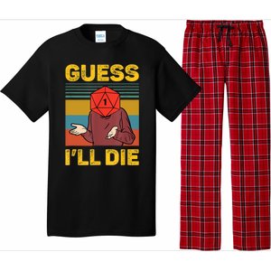 Guess I'll Die DnD Tabletop D20 Dice Head Funny Nerdy Gamer Pajama Set