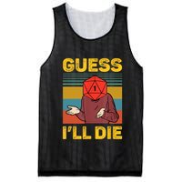 Guess I'll Die DnD Tabletop D20 Dice Head Funny Nerdy Gamer Mesh Reversible Basketball Jersey Tank