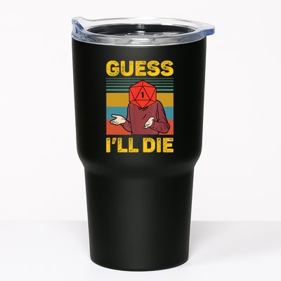 Guess I'll Die DnD Tabletop D20 Dice Head Funny Nerdy Gamer Tumbler
