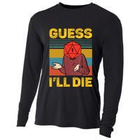Guess I'll Die DnD Tabletop D20 Dice Head Funny Nerdy Gamer Cooling Performance Long Sleeve Crew