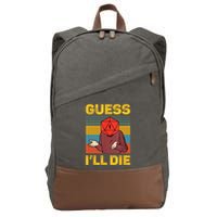 Guess I'll Die DnD Tabletop D20 Dice Head Funny Nerdy Gamer Cotton Canvas Backpack