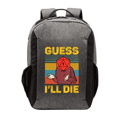 Guess I'll Die DnD Tabletop D20 Dice Head Funny Nerdy Gamer Vector Backpack