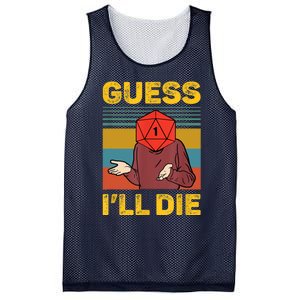 Guess I'll Die DnD Tabletop D20 Dice Head Funny Nerdy Gamer Mesh Reversible Basketball Jersey Tank