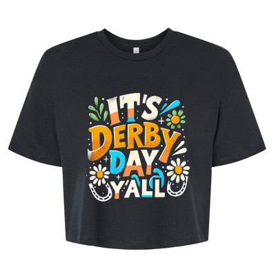 Groovy ItS Derby 150 Yall 150th Horse Racing Derby Day Bella+Canvas Jersey Crop Tee