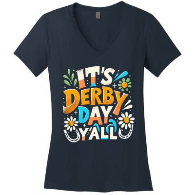 Groovy ItS Derby 150 Yall 150th Horse Racing Derby Day Women's V-Neck T-Shirt