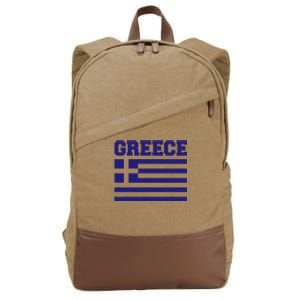 Greece Independence Day Greek Flag Heart Cotton Canvas Backpack