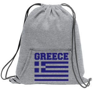 Greece Independence Day Greek Flag Heart Sweatshirt Cinch Pack Bag