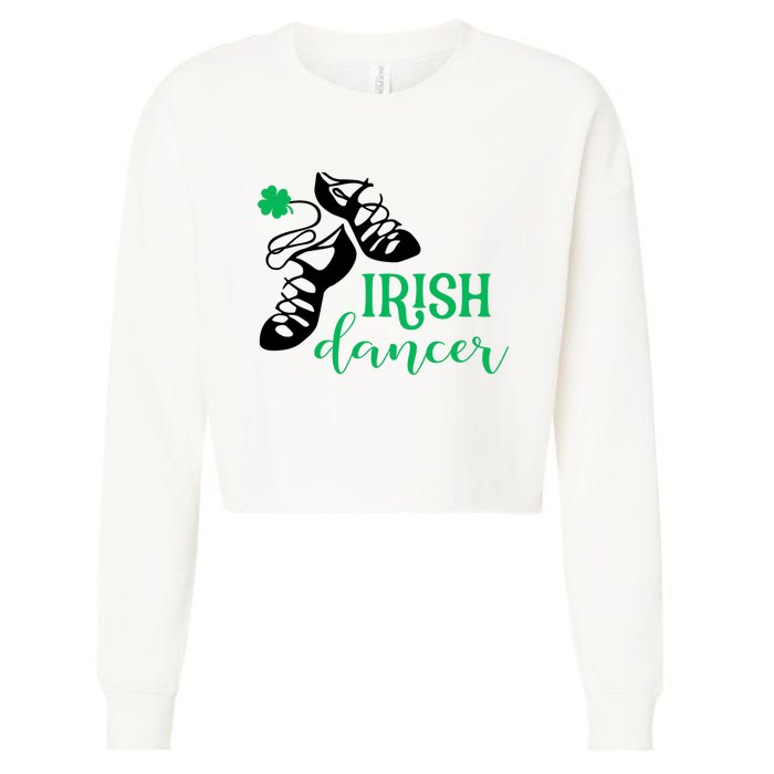 Girl Irish Dancer Irish Dance Girl Dancing Cropped Pullover Crew