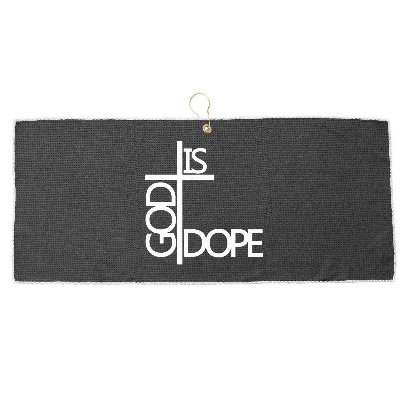 God Is D.O.P.E Large Microfiber Waffle Golf Towel