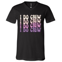 Groovy I Do Crew Retro Bachelorette Party Bride Bridesmaids V-Neck T-Shirt