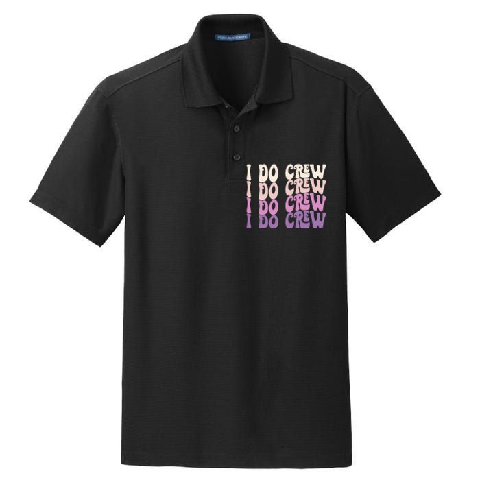 Groovy I Do Crew Retro Bachelorette Party Bride Bridesmaids Dry Zone Grid Polo