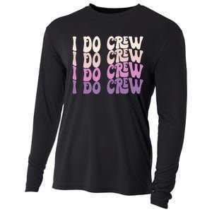 Groovy I Do Crew Retro Bachelorette Party Bride Bridesmaids Cooling Performance Long Sleeve Crew