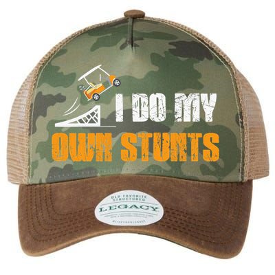Golfing I Do My Own Stunts Golf Cart Funny Golf Player Legacy Tie Dye Trucker Hat