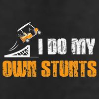 Golfing I Do My Own Stunts Golf Cart Funny Golf Player 7 Panel Mesh Trucker Snapback Hat