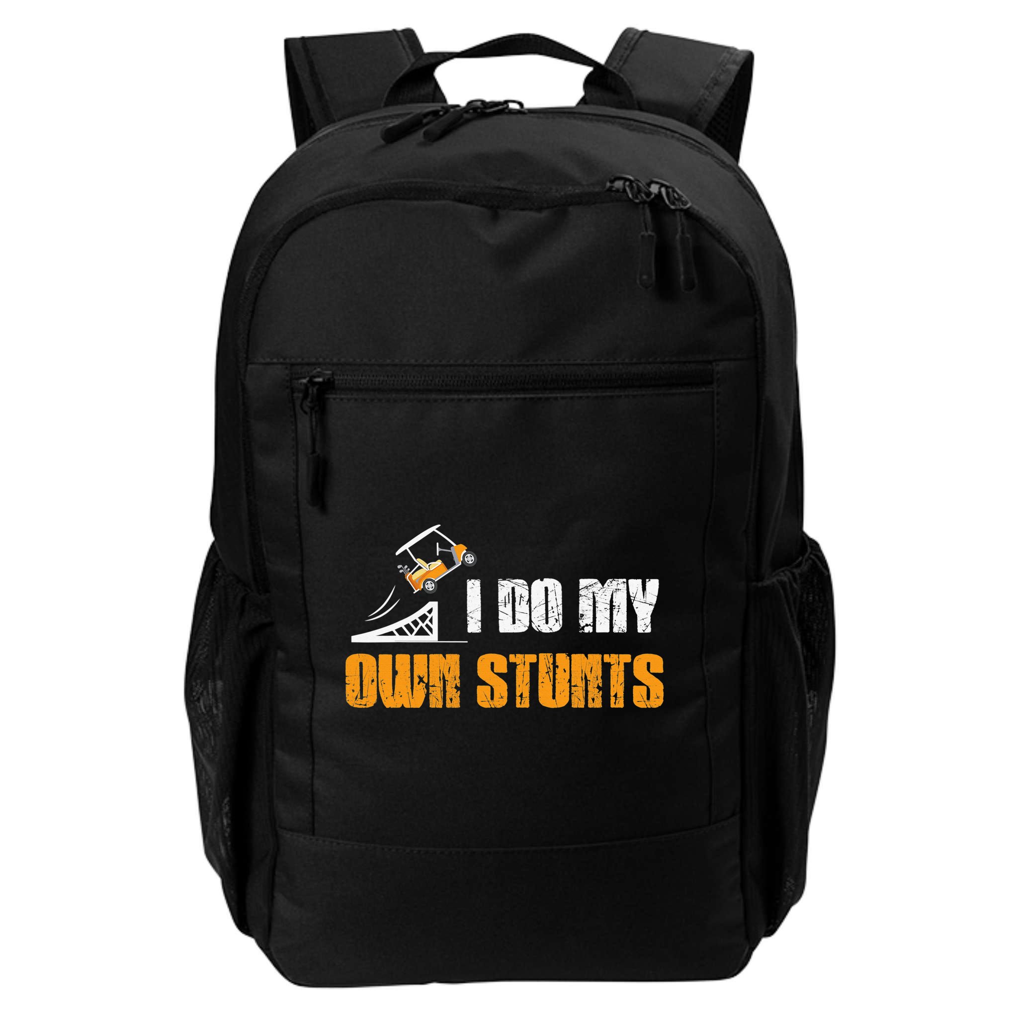 Golfing I Do My Own Stunts Golf Cart Funny Golf Player Backpack