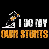Golfing I Do My Own Stunts Golf Cart Funny Golf Player 16 in Basic Backpack
