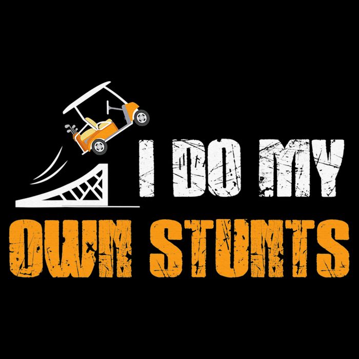 Golfing I Do My Own Stunts Golf Cart Funny Golf Player 16 in Basic Backpack