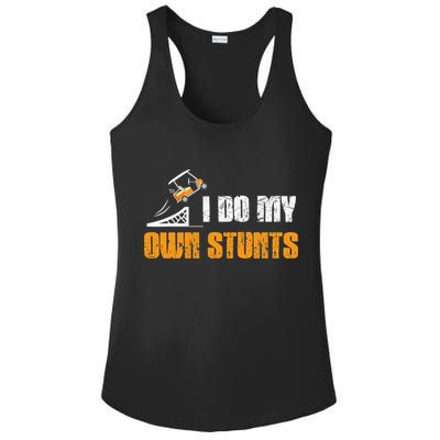 Golfing I Do My Own Stunts Golf Cart Funny Golf Player Ladies PosiCharge Competitor Racerback Tank