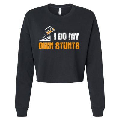 Golfing I Do My Own Stunts Golf Cart Funny Golf Player Cropped Pullover Crew