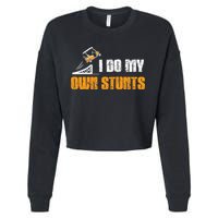 Golfing I Do My Own Stunts Golf Cart Funny Golf Player Cropped Pullover Crew